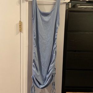 SHEIN light blue tight dress with strings to make ruched on sides, size small